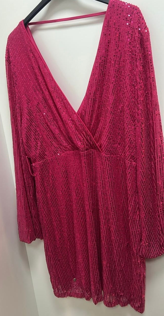 Robe "Red Glam" - Robe Courte Pailletée Élégante Femme