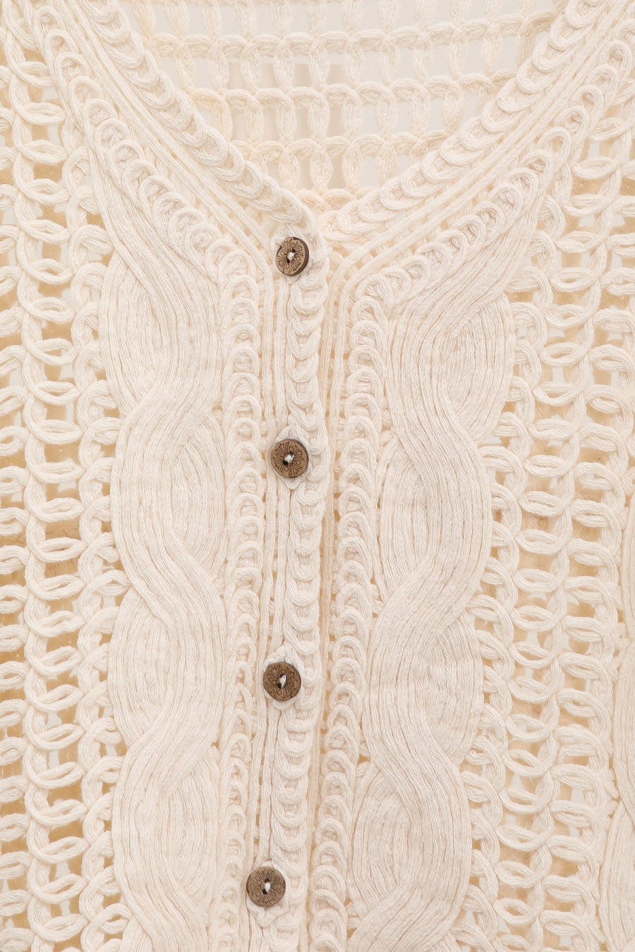 Gilet Camille – Top crochet femme boutonné sans manches