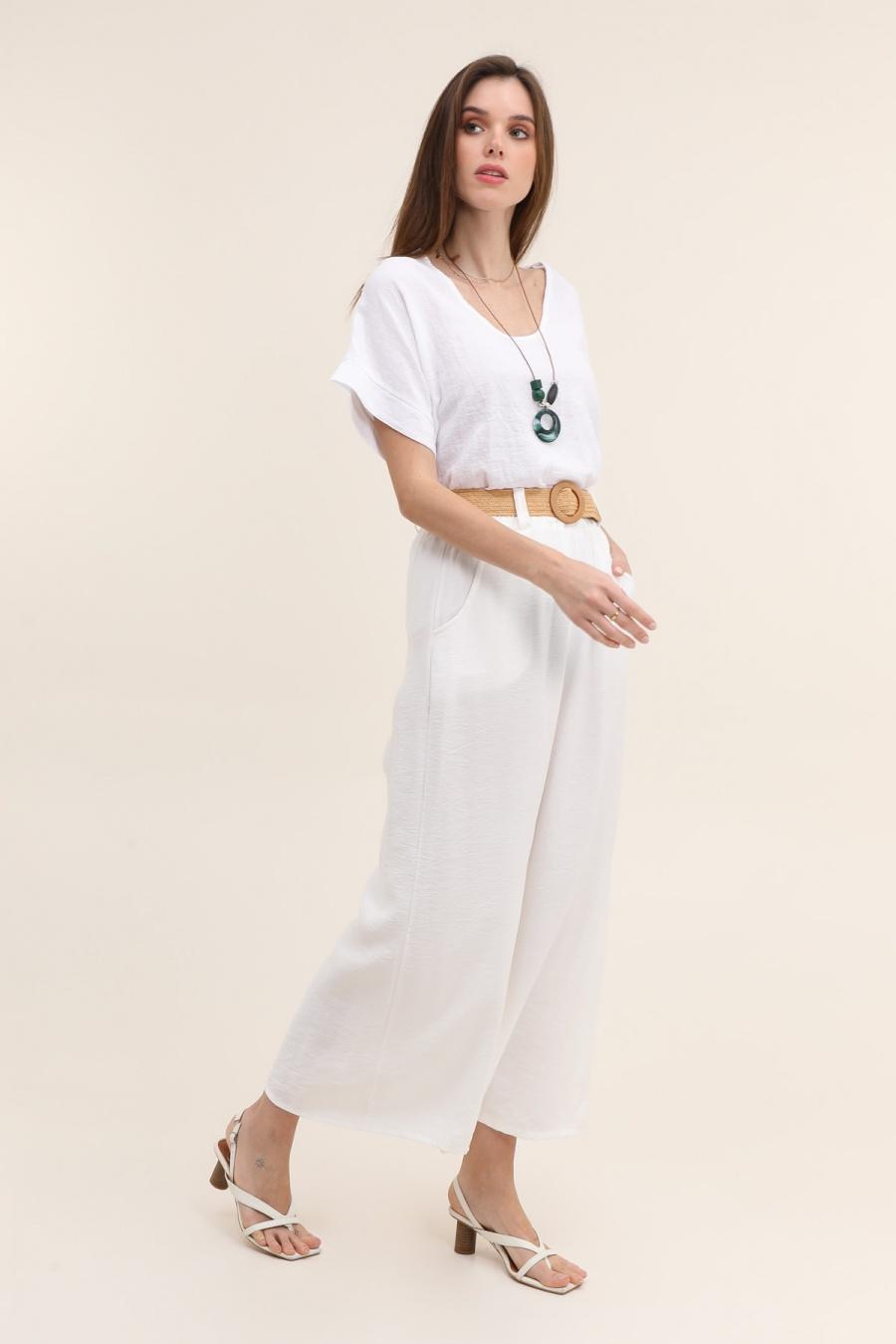 Pantalon Fluide Taille Haute Femme- Marbella