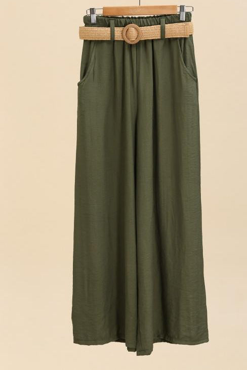 Pantalon Fluide Taille Haute Femme- Marbella